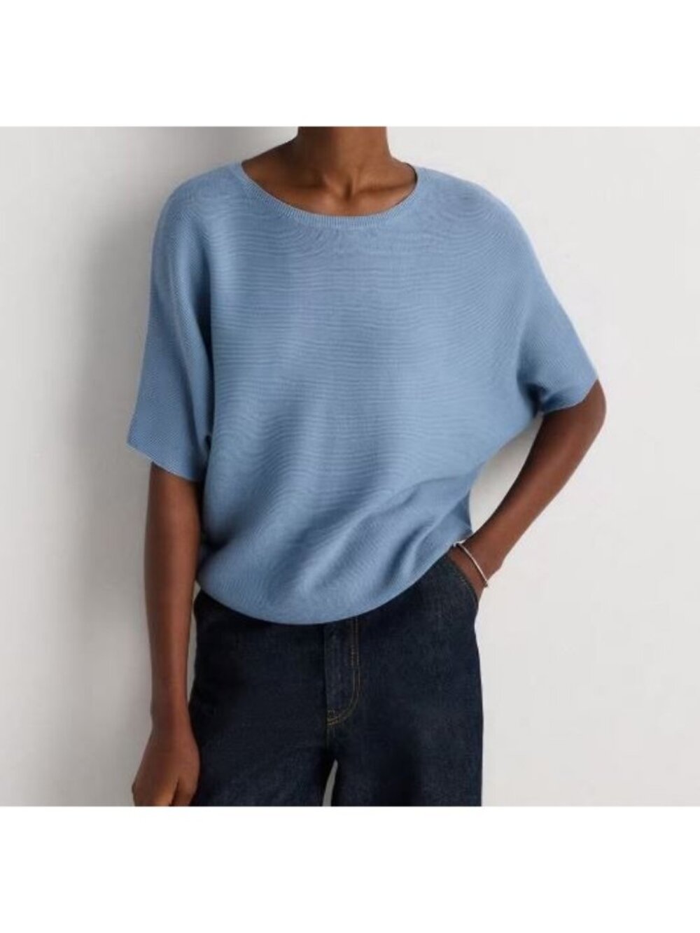Quince Lightweight Cashmere Link Stitch Dolman Sweater Women Size Large NWOT